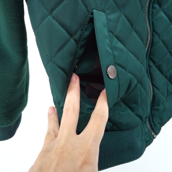 North Zone Vegan Youth Kids Green Quilted Jacket L 10/12 2019 Collection Pockets - Picture 4 of 9